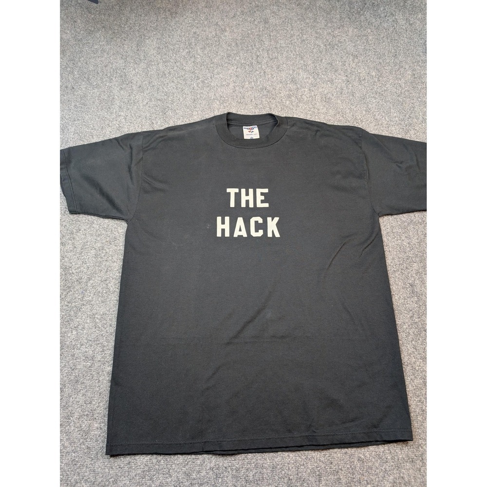 The Hack Shirt Mens XL Black Jerzees Graphic Tee Funny Slogan Casual T-Shirt